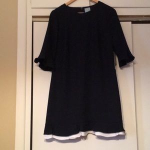 CeCe Navy blue with white trim dress.